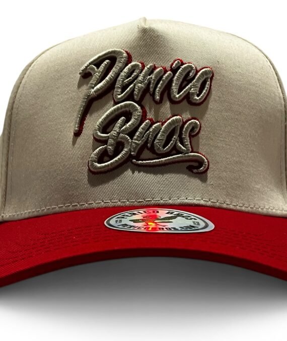 Snapback Perico Bros Rojo con Crema