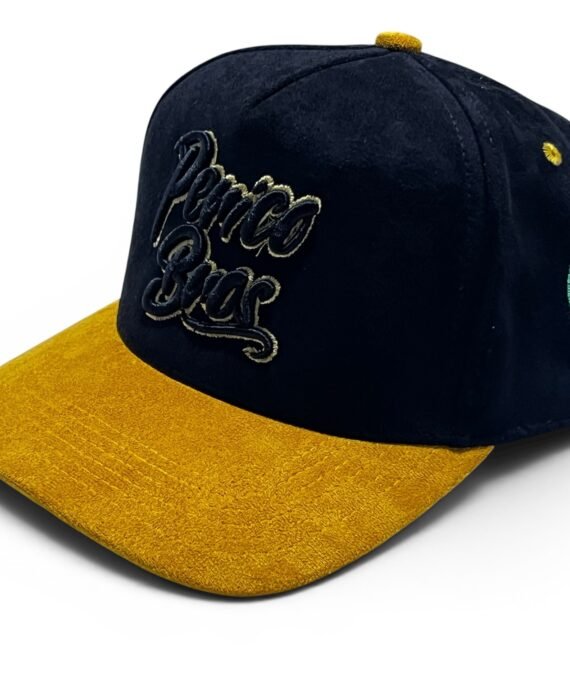 Snapback Negra con Vicera Amarilla Full Gamuza